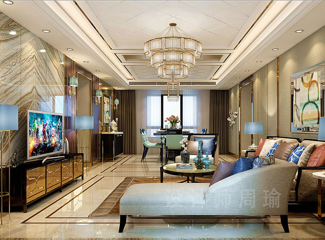 看日骚屄视频世纪江尚三室两厅168平装修设计效果欣赏